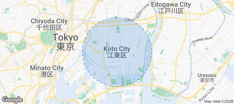 Kōtō-ku Airbnb map